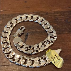 New gold plated Cuban bracelet 9.25”, width 10 mm